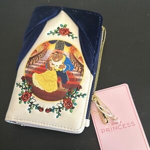 New Loungefly Beauty and the Beast Blue Curtains BoxLunch Exclusive Wallet